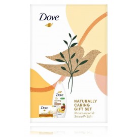 Dove Naturally Caring Gift Set rinkinys kūno priežiūrai (250 ml. + 90 g. muilas)