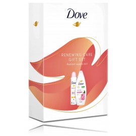 Dove Renewing Care Gift Set rinkinys kūno priežiūrai (250 ml. dušo gelis + 150 ml. purškiamas antiperspirantas)