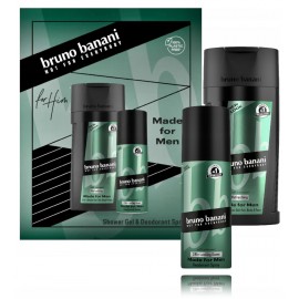 Bruno Banani Made for Men rinkinys vyrams  (150 ml. purškiamas dezodorantas + 250 ml. dušo gelis)