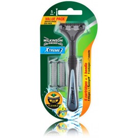 Wilkinson Sword Xtreme3 ​​Hybrid skustuvas vyrams + 5 vnt. skustuvo galvutės