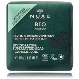 Nuxe Bio Organic Invigorating Superfatted Soap Camelina Oil ekologiškas muilas veidui ir kūnu