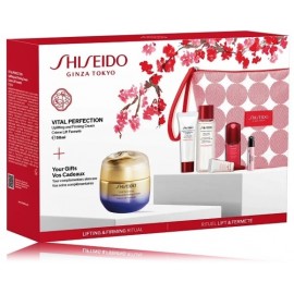 Shiseido Vital Perfection rinkinys (kremas + putos + losjonas + serumas + paakių serumas + EDP + kosmetinė)