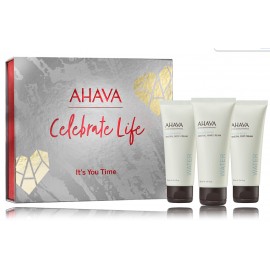 Ahava Celebrate Life It`s You Time Set rinkinys moterims (100 ml. kūno kremas + 100 ml. rankų kremas + 100 ml. pėdų kremas)