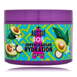 Aussie SOS Supercharged Hydration Hair Mask giliai drėkinanti kaukė sausiems ir pažeistiems plaukams