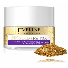 Eveline 24K Gold & Retinol Lifting Face Cream 50+ kremas brandžiai veido odai