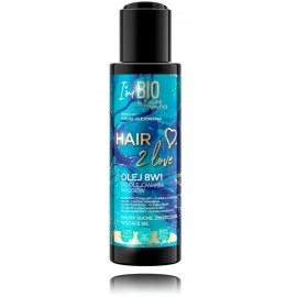 Eveline I'm Bio Hair 2 Love 8in1Hair Oil aliejus pažeistiems, sausiems, slenkantiems plaukams