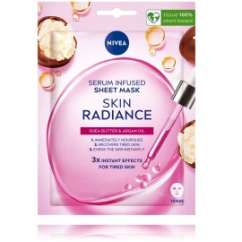 Nivea Skin Radiance lakštinė veido kaukė su šviesinamuoju serumu