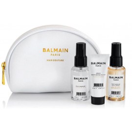 Balmain plaukų priežiūros rinkinys moterims (50 ml. plaukų dulksna + 20 ml. eliksyras + 50 ml. purškiklis + kosmetinė)