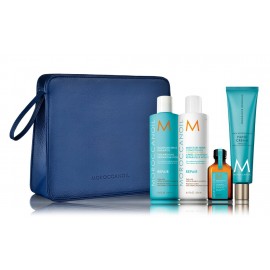 Moroccanoil Wonders Repair rinkinys (kondicionierius 250 ml. + šampūnas 250 ml. + rankų kremas 100 ml. + kosmetinė)