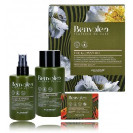 AlfaParf Milano Benvoleo The Glossy Kit rinkinys blankiems plaukams (80 g. kietas šampūnas + 275 ml. šampūnas + 200 ml. kondicionierius)