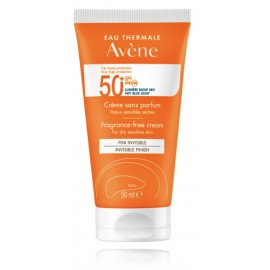 Avène Fragrance-Free Cream Invisible Finish SPF50+ apsauginis veido kremas nuo saulės sausai/jautriai odai