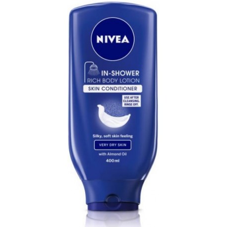Nivea In-Shower Body Milk Nourishing nuplaunamas kūno losjonas 400 ml.