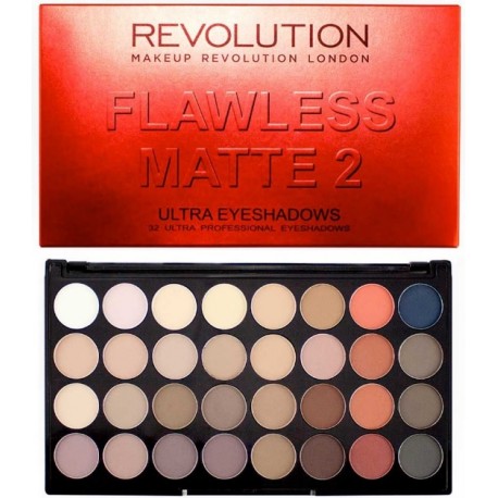 Makeup Revolution Ultra Eyeshadows Palette Flawless Matte 2 šešėlių paletė 16 g.