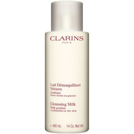 Clarins Cleansing Milk With Gentian valomasis pienelis riebiai/mišriai odai 400 ml.