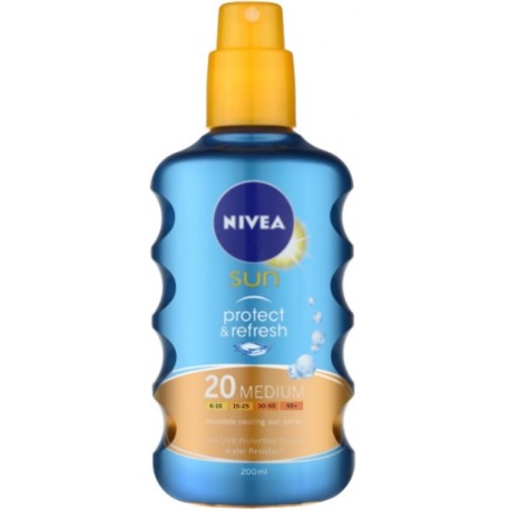 Nivea Sun Protect & Refresh vėsinamasis purškiklis nuo saulės su SPF20 200 ml.