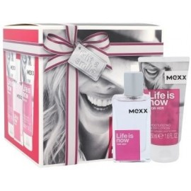 Mexx Life Is Now rinkinys moterims (30 ml. EDT + 2 x 50 ml. dušo gelis)