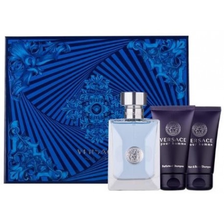 Versace pour Homme rinkinys vyrams (50 ml. EDT + 50 ml. balzamas po skutimosi + 50 ml. prausiklis)