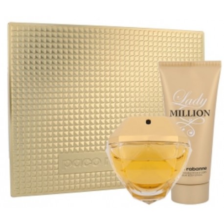 Paco Rabanne Lady Million rinkinys moterims (80 ml. EDP + 100 ml. kūno losjonas)