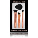 Makeup Revolution Ultra Sculpt & Blend Collection šepetėlių rinkinys + makiažo kempinėlė