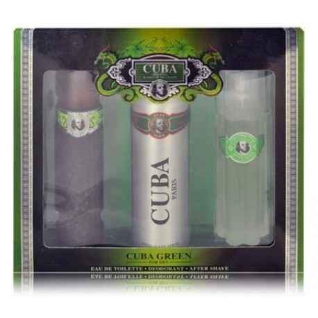 Cuba Green rinkinys vyrams (100 ml. EDT + 100 ml. vanduo po skutimosi + 200 ml. dezodorantas)