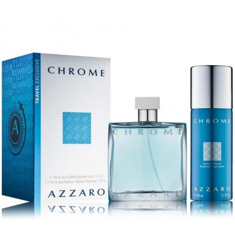 Azzaro Chrome rinkinys vyrams (100 ml. EDT + 150 ml. purškiamas dezodorantas)