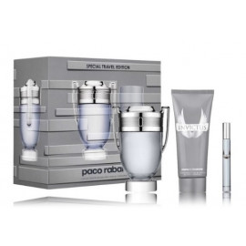 Paco Rabanne Invictus rinkinys vyrams (100 ml. EDT + 10 ml. EDT + 75 ml. dušo gelis)