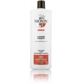 Nioxin System  4 Cleanser šampūnas retėjantiems dažytiems plaukams 1000 ml.