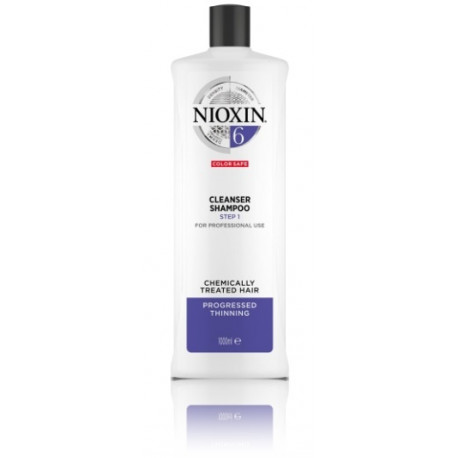 Nioxin System  6 šampūnas nuo plaukų slinkimo chemiškai pažeistiems plaukams 1000 ml.