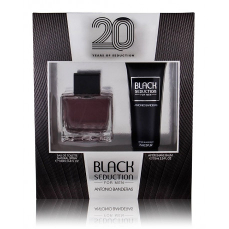 Antonio Banderas Seduction in Black rinkinys vyrams (100 ml. EDT + 75 ml. balzamas po skutimosi)