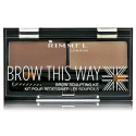 Rimmel Brow This Way rinkinys antakiams 2,4 g. Spalva Medium Brown (antakių vaškas + šešėliai + šepetėliai)