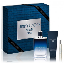 Jimmy Choo Man Blue rinkinys vyrams (100 ml. EDT + 7,5 ml. EDT + 100 ml. balzamas po skutimosi)