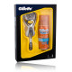 Gillette Fusion ProShield skutimosi priemonių rinkinys vyrams (Skustuvas + 75 ml. skutimosi gelis)