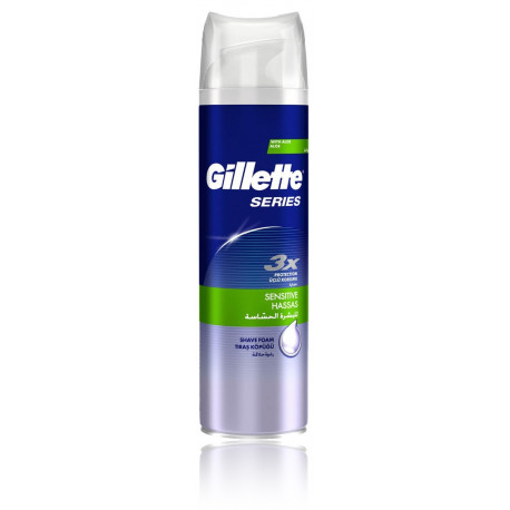 Gillette Series Sensitive Skin Shave Foam skutimosi putos vyrams 250 ml.