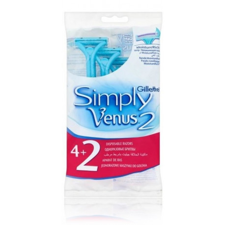 Gillette Simply Venus 2 vienkartiniai skustuvai (6 vnt.)