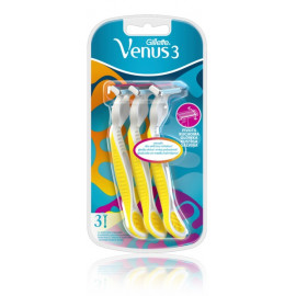 Gillette Simply Venus 3 Plus Yellow vienkartiniai skustuvai