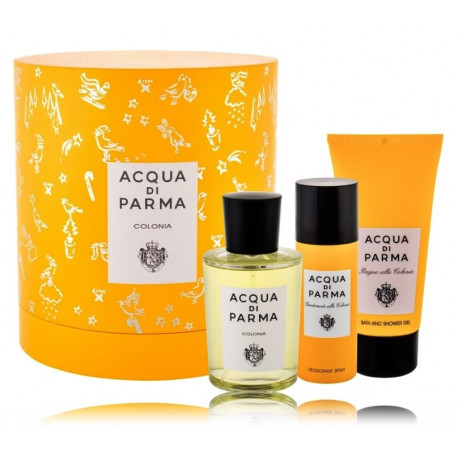 Acqua di Parma Colonia rinkinys moterims ir vyrams (100 ml. EDC + 75 ml. dušo gelis + 50 ml. dezodorantas)