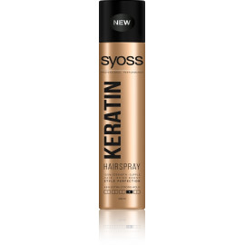 Syoss Keratin 4 itin stiprios fiksacijos plaukų lakas su keratinu 300 ml.