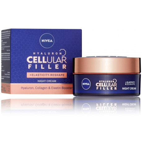 Nivea Hyaluron CELLular Filler Reshape naktinis kremas nuo raukšlių 50 ml.