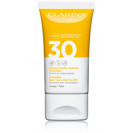 Clarins Invisible Sun Care Gel-to-Oil SPF 30 veido gelis nuo saulės 50 ml.