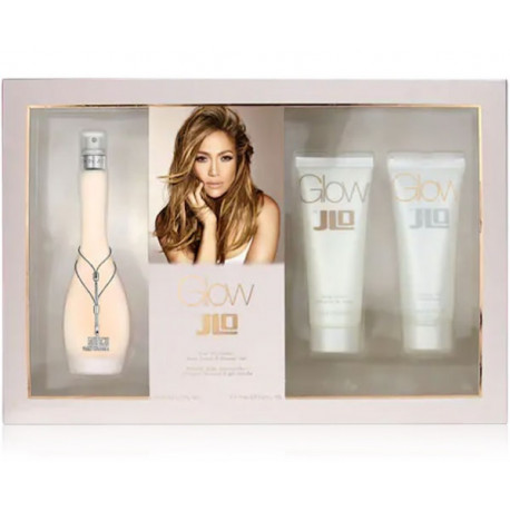 Jennifer Lopez Glow rinkinys moterims (100 ml. EDT + 75 ml. kūno losjonas + 75 ml. dušo gelis)