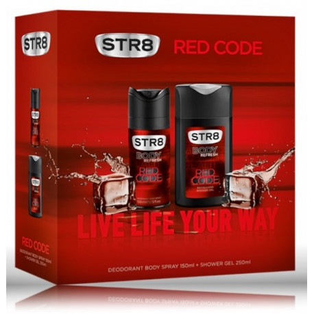 STR8 Red Code rinkinys vyrams (75 ml. dezodorantas + 250 ml. dušo gelis)