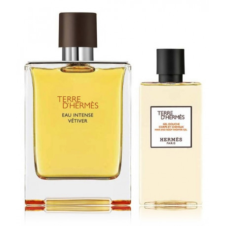 Hermès Terre d'Hermès Eau Intense Vetiver rinkinys vyrams (100 ml. EDP + 80 ml. dušo gelis)