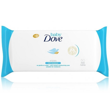 Dove Baby Rich Moisture Wipes drėgnos servetėlės 50 vnt.