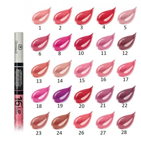 Dermacol 16H Lip Colour lūpų dažai-blizgis 2in1 4,8 g.