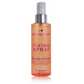 Makeup Revolution I Heart Revolution Fixing Spray Peaches & Cream makiažo fiksavimo priemonė 100 ml.