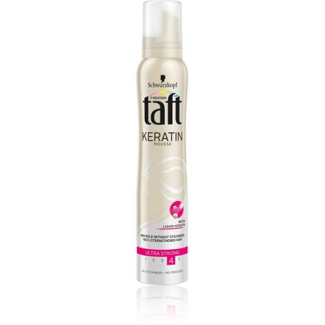 Schwarzkopf Taft Keratin Mousse stiprios fiksacijos plaukų putos su keratinu 200 ml.