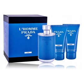 Prada L'Homme L'Eau rinkinys vyrams (100 ml. EDT + 75 ml. valomasis veido gelis + 75 ml. dušo gelis)