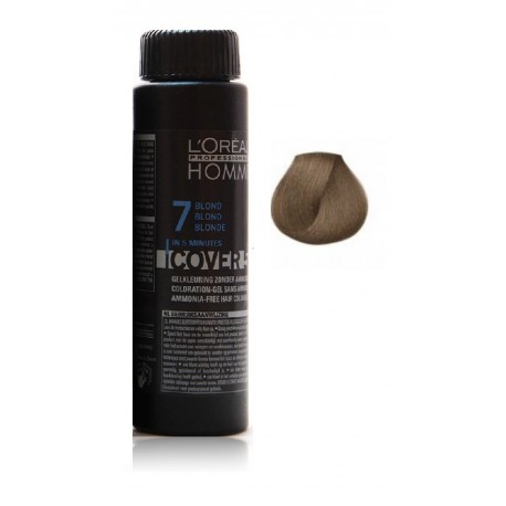 L'oreal Professionnel Homme Cover 5 Gel Hair Color dažomasis plaukų gelis vyrams 07 Medium Blond 50 ml.