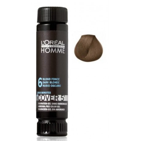 Loreal Professionnel Homme Cover 5 Gel Hair Color dažomasis plaukų gelis vyrams 50 ml.