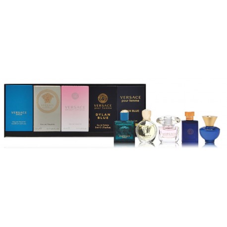 Versace miniatiūrų rinkinys moterims ir vyrams (5 ml. EDP + 4 x 5 ml. EDT)